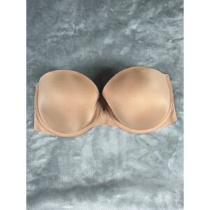 Victoria's Secret Bra Womens 34D Beige Strapless Multi-Way Plunge Underwire 34D